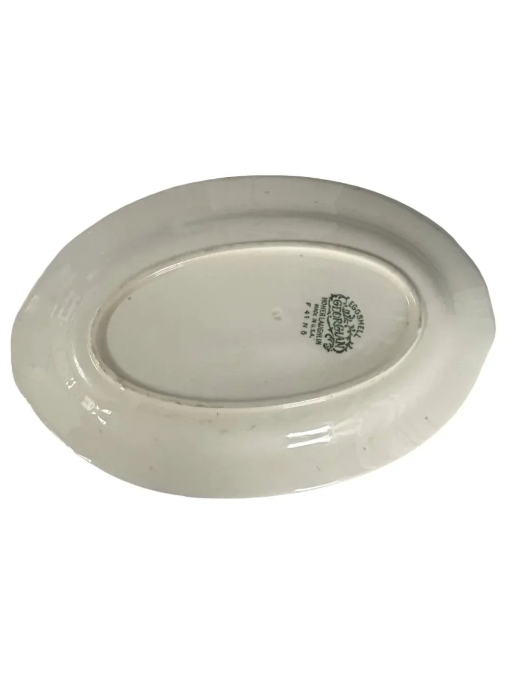 Homer Laughlin Georgian Eggshell Floral Oval Vegetable Bowl Serving Dish 9.5